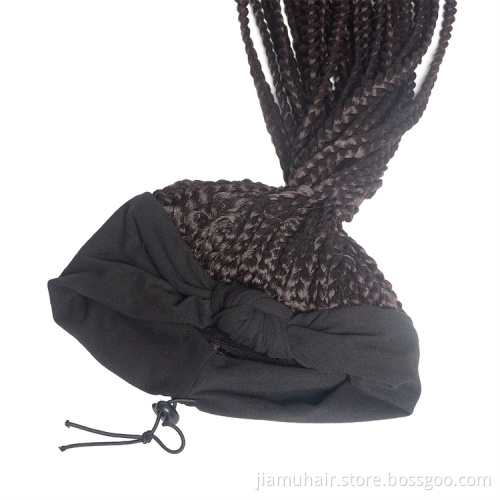 High Puff African Turban Ponytail Afro Synthetic Box Braids Headwrap Drawstring Wrap-Ponytail Headband Wigs for Woman